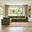 Echo Green Linen-Look Fabric 5 Seater L-Shaped Modular Corner Sofa