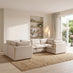 Echo Cream Linen-Look Fabric 5 Seater U-Shaped Modular Corner Sofa