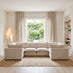Echo Cream Linen-Look Fabric 5 Seater U-Shaped Modular Corner Sofa