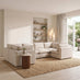 Echo Cream Linen-Look Fabric 5 Seater U-Shaped Modular Corner Sofa