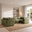Echo Green Linen-Look Fabric 5 Seater U-Shaped Modular Corner Sofa