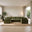 Echo Green Linen-Look Fabric 5 Seater U-Shaped Modular Corner Sofa