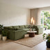 Echo Green Linen-Look Fabric 5 Seater U-Shaped Modular Corner Sofa