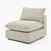 Echo Cream Linen-Look Fabric Armless Armchair for Modular Sofa
