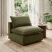 Echo Green Linen-Look Fabric Armless Armchair for Modular Sofa