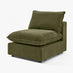 Echo Green Linen-Look Fabric Armless Armchair for Modular Sofa