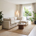 Echo Cream & Green Trim Linen-Look Fabric Corner Armchair for Modular Sofa