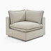 Echo Cream & Green Trim Linen-Look Fabric Corner Armchair for Modular Sofa