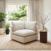 Echo Cream Linen-Look Fabric Corner Armchair for Modular Sofa