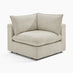 Echo Cream Linen-Look Fabric Corner Armchair for Modular Sofa