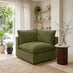 Echo Green Linen-Look Fabric Corner Armchair for Modular Sofa