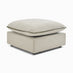 Echo Cream & Green Linen-Look Trim Fabric Footstool