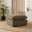 Echo Green Linen-Look Fabric Footstool