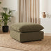 Echo Green Linen-Look Fabric Footstool