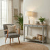 Eden Rectangular Whitewash & Light Grey Wood Console Table