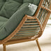 Beige Rattan & Green Garden Double Egg Chair Seat
