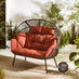 Brown Rattan & Orange Garden Double Egg Chair Seat