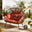 Brown Rattan & Orange Garden Double Egg Chair Seat