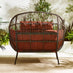 Brown Rattan & Orange Garden Double Egg Chair Seat