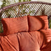 Brown Rattan & Orange Garden Double Egg Chair Seat