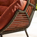 Brown Rattan & Orange Garden Double Egg Chair Seat
