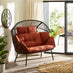 Brown Rattan & Orange Garden Double Egg Chair Seat