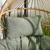 Beige Rattan & Green Garden Hanging Egg Chair Seat