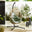 Beige Rattan & Green Garden Hanging Egg Chair Seat