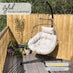 Beige Rattan & Cream Garden Hanging Egg Chair Seat