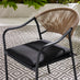 Nanterre & Elba Black Metal & Rattan 4 Seat Round Table Garden Dining Set