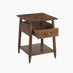 Elbrus 1 Drawer Walnut Wood Bedside Table