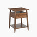 Elbrus 1 Drawer Walnut Wood Bedside Table