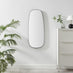 Elodie Black Metal Large 120x50 Pebble Shape Wall Mirror