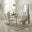 Enna White Glass Extending Dining Table with 6 Cream Fabric Lorenzo Chairs