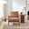 Esmeray Tan Faux Leather Mid Century Modern Accent Chair