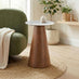 Etna Round Walnut Wood & Marble Side Table