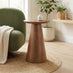 Etna Round Walnut Wood Side Table