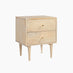 Everest 2 Drawer White Oak Wood Bedside Table