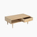 Everest Rectangle White Oak Wood Storage Coffee Table