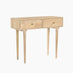 Everest Rectangle White Oak Wood 2 Drawer Console Table