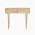Everest Rectangle White Oak Wood 2 Drawer Console Table