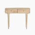 Everest Rectangle White Oak Wood 2 Drawer Console Table