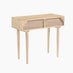 Everest Rectangle White Oak Wood 2 Drawer Console Table