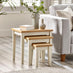 Eden Oak and Cream Solid Wood Set of 3 Nesting Side Tables