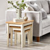 Eden Oak and Cream Solid Wood Set of 3 Nesting Side Tables