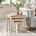 Eden Oak and Cream Solid Wood Set of 3 Nesting Side Tables