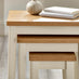 Eden Oak and Cream Solid Wood Set of 3 Nesting Side Tables