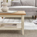 Eden Rectangular Cream and Oak Veneer Coffee Table