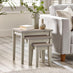 Eden Whitewash & Light Grey 3x Wooden Nesting Tables