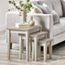 Eden Whitewash & Light Grey 3x Wooden Nesting Tables